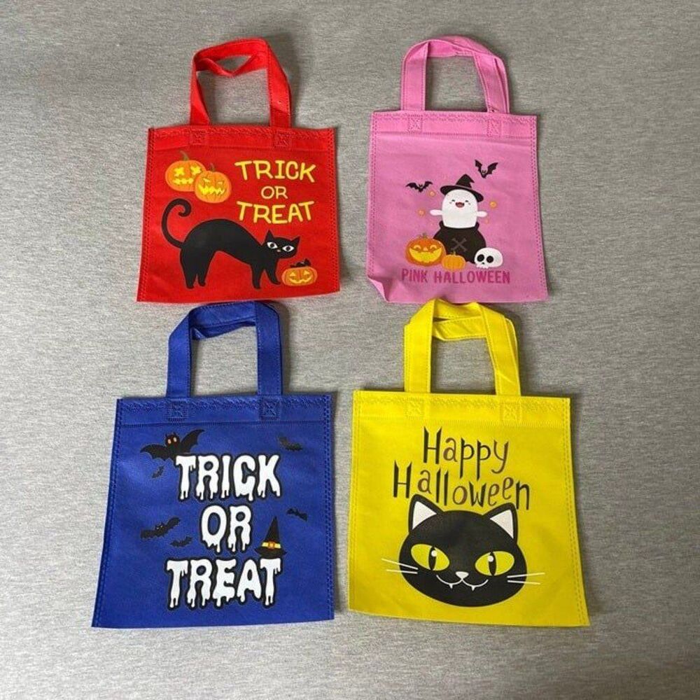 Halloween 9” x 8.5” Girl's & Boy's Trick or Treat Candy Holder Bags 4 PCS. Set